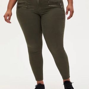 Torrid Sky High Skinny Jeans Super Soft Olive